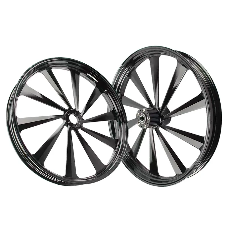 32-Inch modified wheel hub forged aluminum wheel, black and white anode bright black, suitable for gliding touring car series