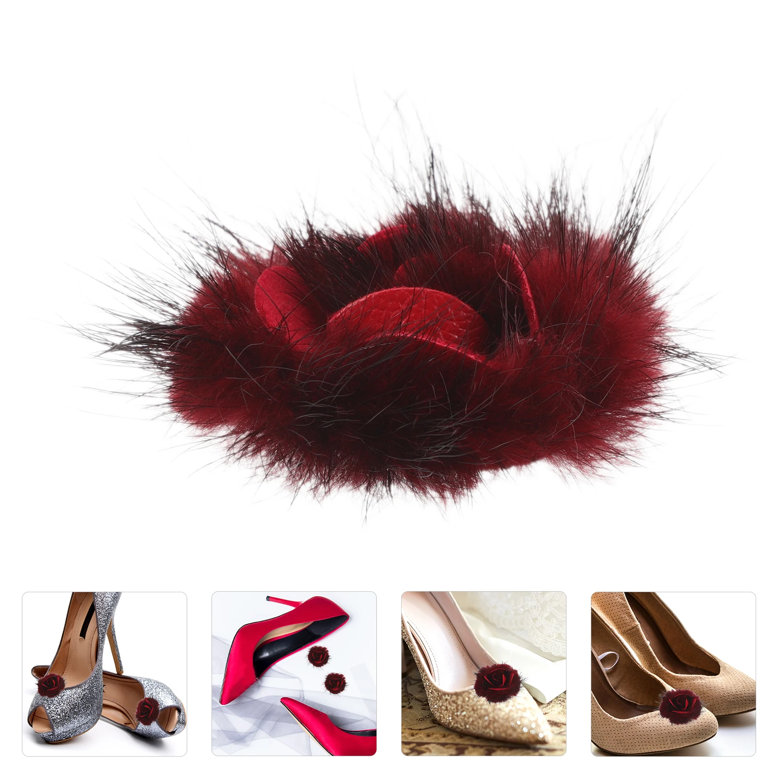 

1 Pair Pom Pom Shoe Clips For High Heels: Boot Decorations Detachable Shoe Charms Elegant Clogs Accessories Women Wedding Bridal