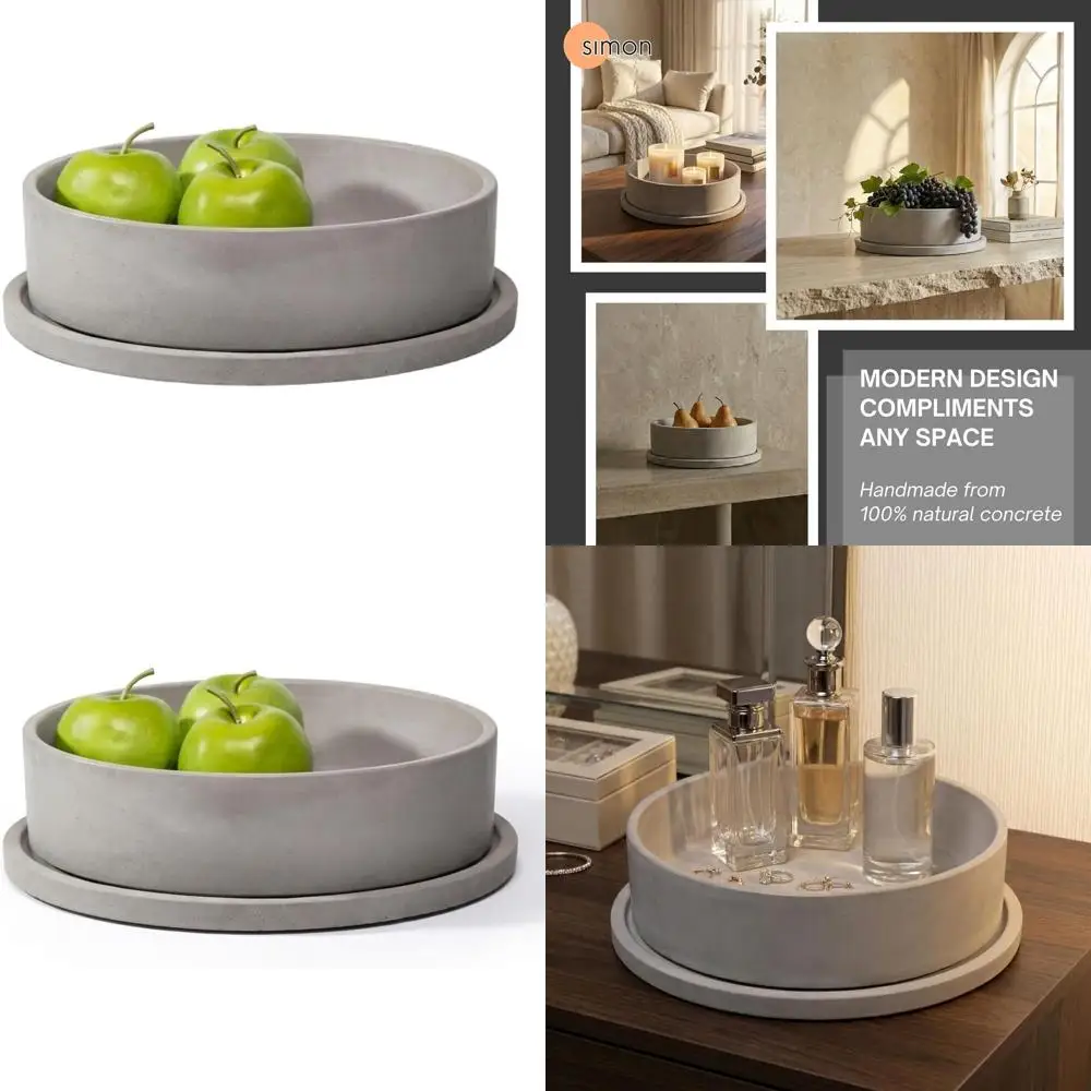 

Большая бетонная ваза для фруктов на кухонную столешницу или прихожую – идеальный органайзер и аксессуар для домашнего декора