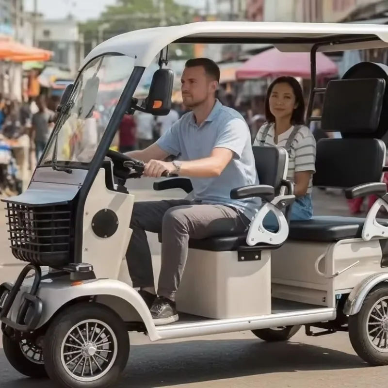 60V Electric Minibus 4seats Electric Bike High Speed Large Loading Capacity Electric Passenger Quadricycle Vehicle