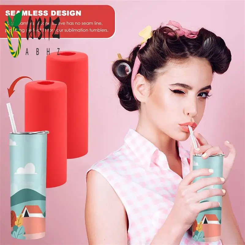 

ABHZ-3 Pcs Silicone Wrap For Sublimation Skinny Tumblers 20Oz Reusable Silicone Wrap Mug Clamp For Full Wrap Tumbler Blank