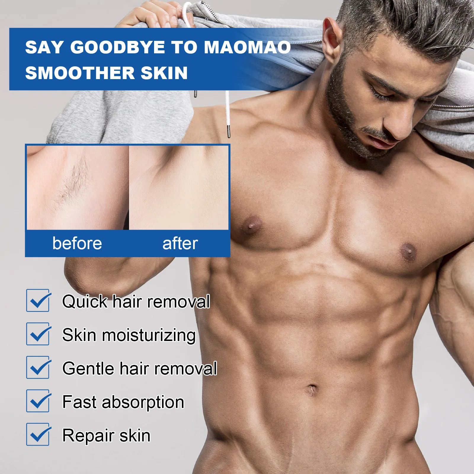 Body Hair Remover Cream Painless Epilation Growth Inhibitor Mild Fresh Beard Removal Agent Whole Body Permanent Depilatory Cream