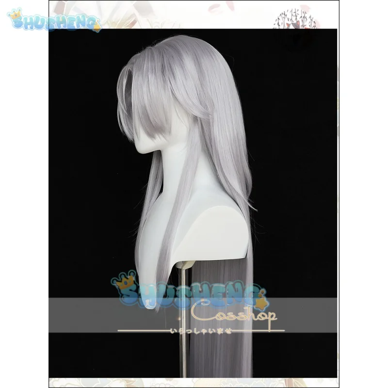 Calcharo วิกผมคอสเพลย์สีเทายาว120ซม. ฮาโลวีนสำหรับผู้หญิงผู้ชาย