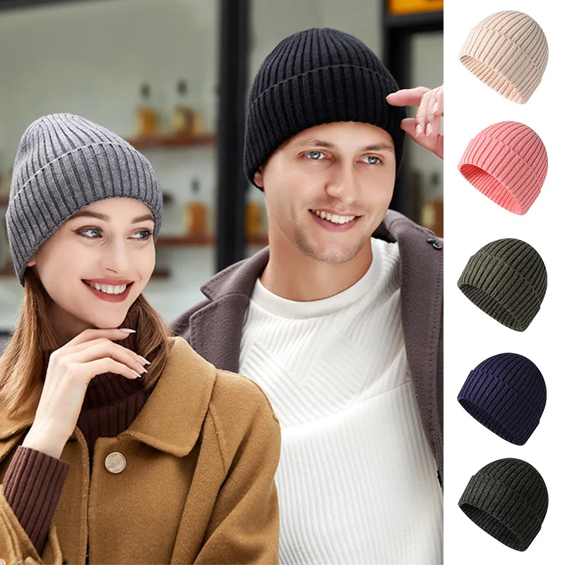 

Unisex Thick And Warm Knitted Hat For Couples Winter Outdoor Windproof Skiing Pullover Hat