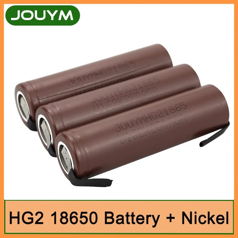 

100% Original HG2 18650 Rechargeable Lithium Battery 2650mAh 3.7V High Discharge 30A Power Cell(Welding Nickel)