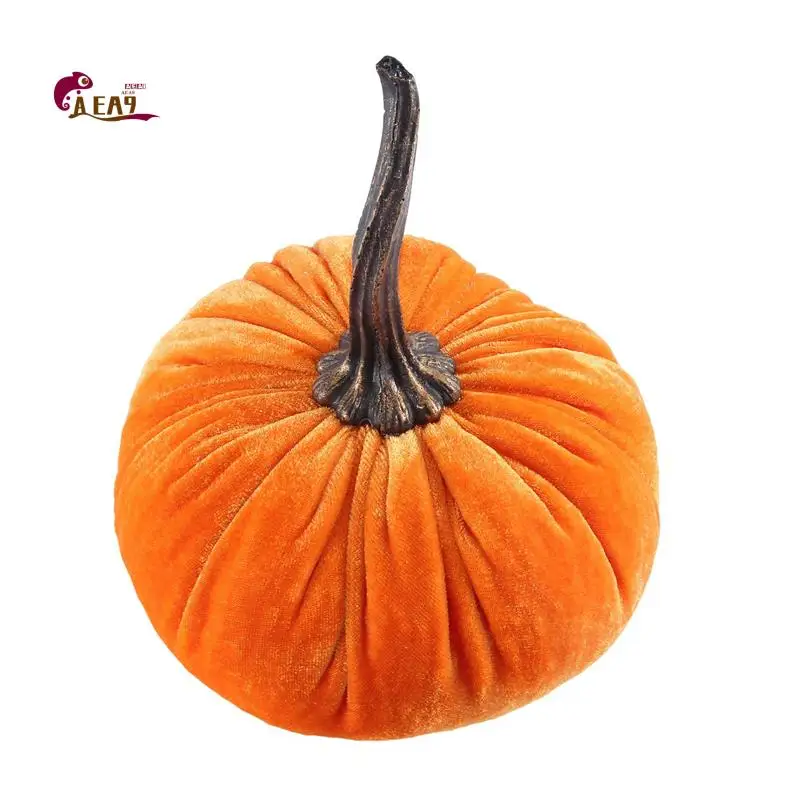 

AEA9-большие бархатные тыквы для украшения, искусственные тыквы для урожая ручной работы, домашний декор на осень Хэллоуин, День Благодарения