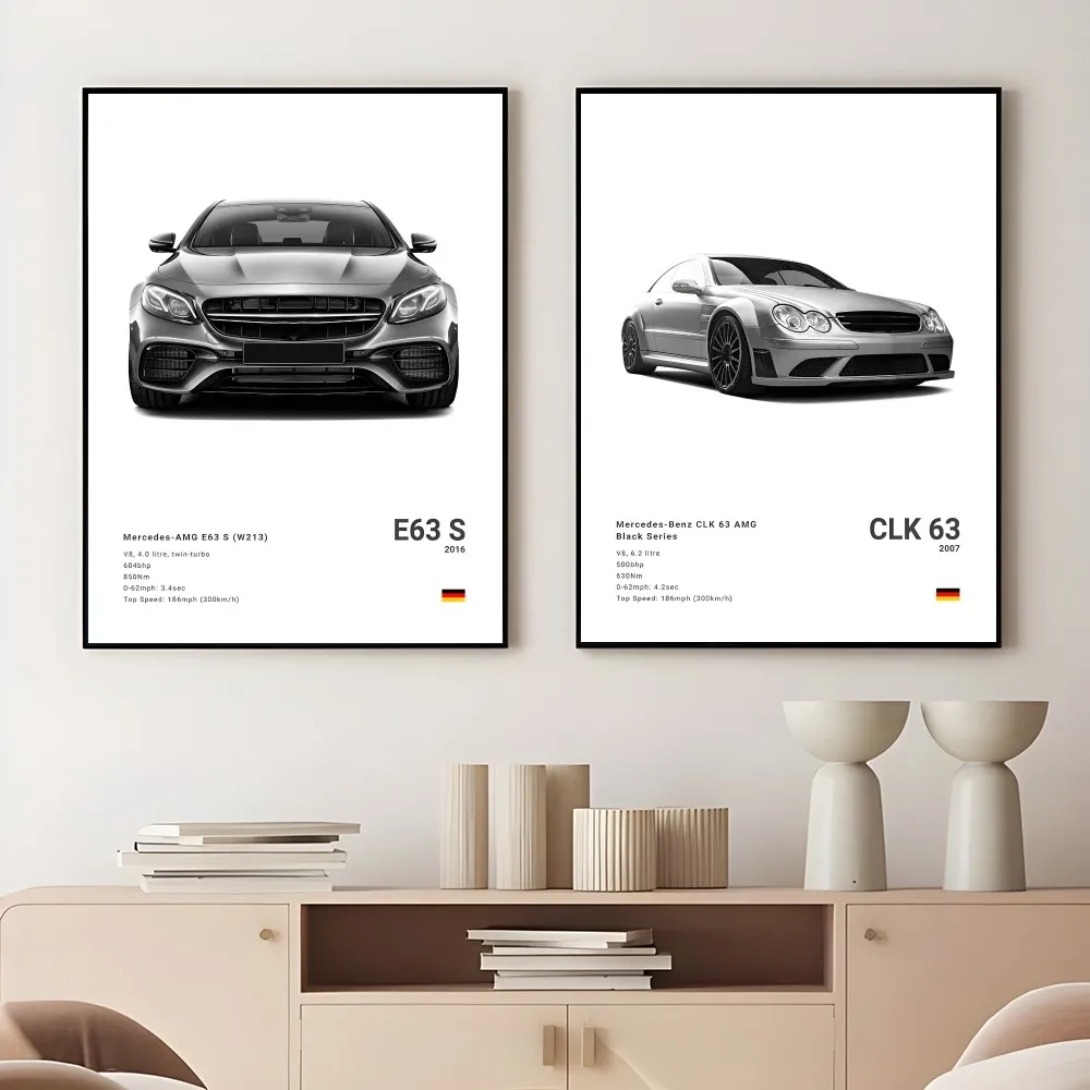 M-Mercedes-B-Benz-AMG EVO A45 SLS Poster Sticky Wall Art Printing Waterproof Home Living Bed Room Bar Aesthetic Decor