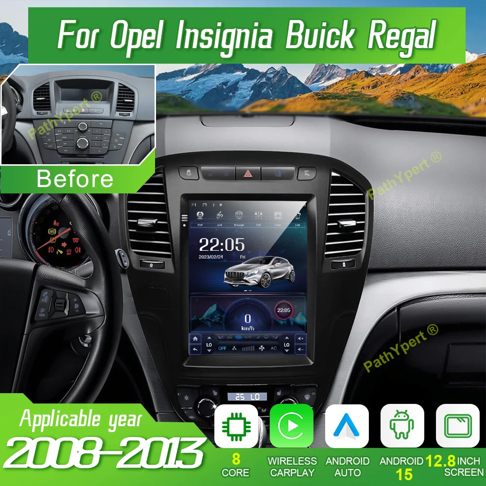 

12.8” Android 15 For Opel Insignia Buick Regal 2008-2013 Multimedia Player Car Radio GPS Navigation Touch Screen Carplay Stereo