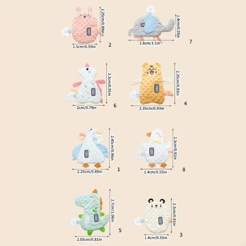 J2HD Baby Kooting Doll Cartoon Design Animal Design Pocieszająca zabawka dla lalek, pomagając uspokoić i promować sen dla