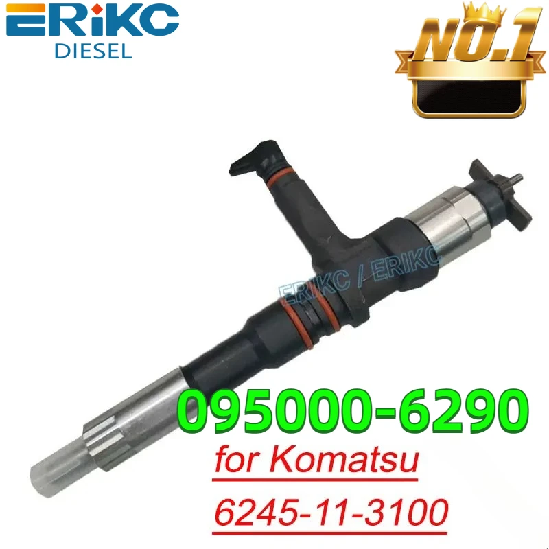 095000-6290 Ugello iniettore carburante diesel 095000-6291 Iniettore Common Rail per motore Komatsu 6D170 6245-11-3100 6245113100