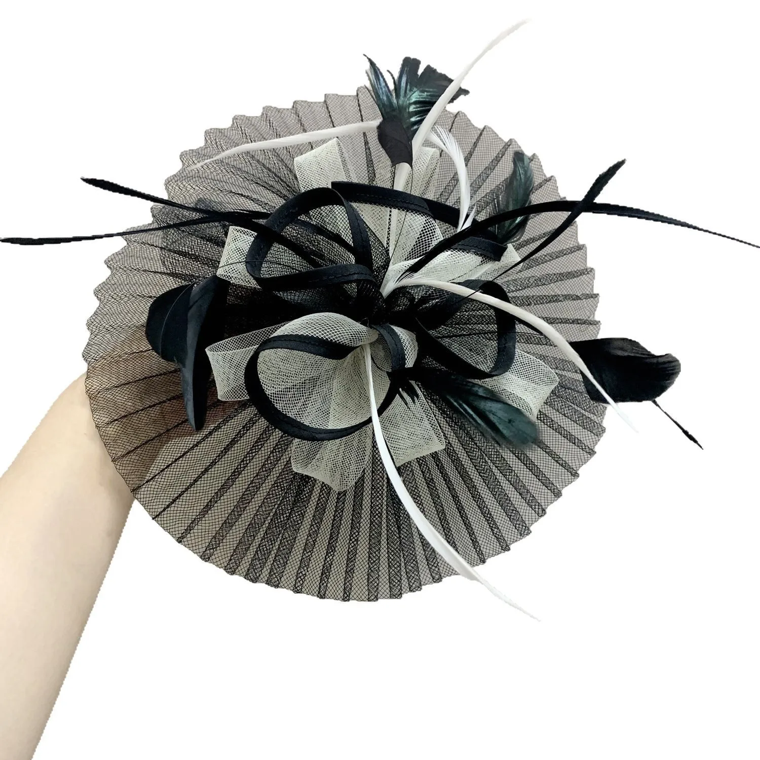 

2025 Feather Flower Fascinator Hat Hair Clip for Women Horse Race Tea Party Elegant Ladies Fascinators Bride Wedding Headpiece