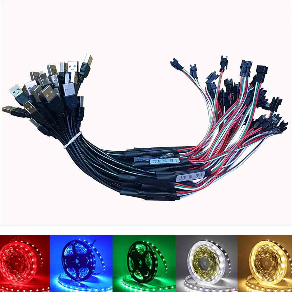 

WS2812B WS2811 Controller USB Mini 3 Keys 4 Keys For Pixel LED Strip Light SP002E WS2812 LED Light Strip Power Bank TV DC5V-24V