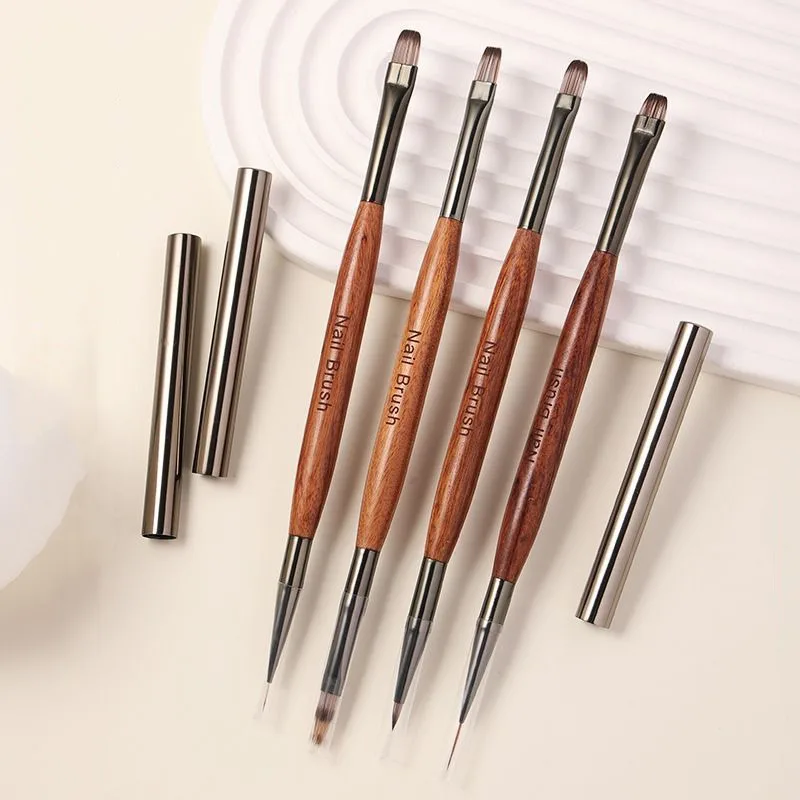 แปรงเพ้นท์เล็บสองหัว 1/4 ชิ้น สำหรับวาดลายสามเหลี่ยม ปากกาเพ้นท์ลายเส้น ลายเฟรนช์ ลายดอกไม้ สำหรับทำเล็บ