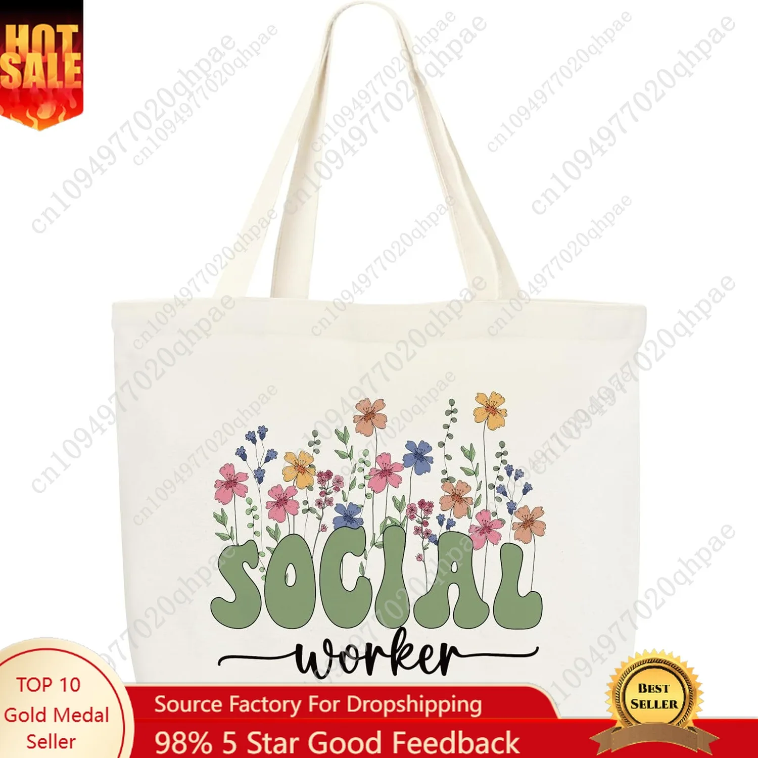 

Canvas Book Tote - Social Worker & Library Shoulder Bag, Reusable Grocery Shopping Bag, Funny Appreciation Gift
