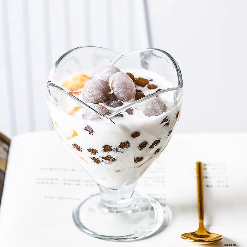 

1Pcs Glass Ice Cream Cup Premium Dessert Bowl Thicken Milk Mug for Hot Cold Drinks Home Cafe Bar Serving Glass Milk Mug