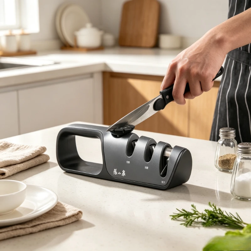 Adjustable Multi Stage Knife Sharpener Non Slip Kitchen Sharpening Tool for Chef Knives Fast Edge Maintenance Stable Base 칼갈이