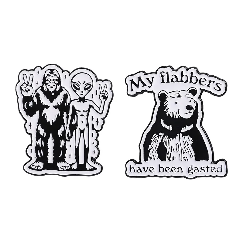 Enamel Pins Creative Cartoon Alien English Quotes Brooch Badge Clothing Backpack Accessories Badges for Clothes Backpack Badge