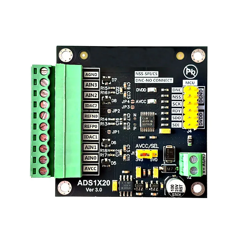 ADS1220 24-Bit ADC Module High Accuracy Data Acquisition Analog to Digital Converter for Industrial Weighing Temperature Sensor