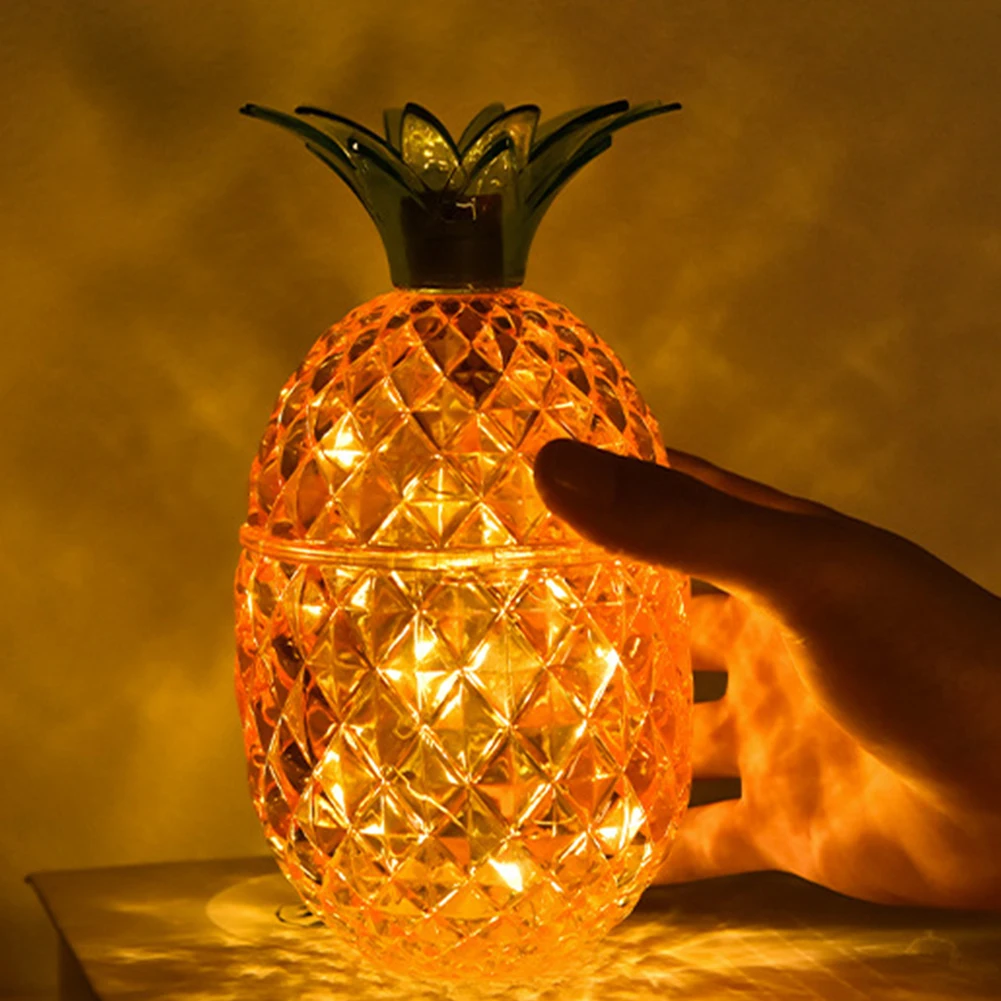 New Pineapple LED Night Light Button Battery Operated Lamp Gift for  Kid's Room Home Decoration Bedside Lamps