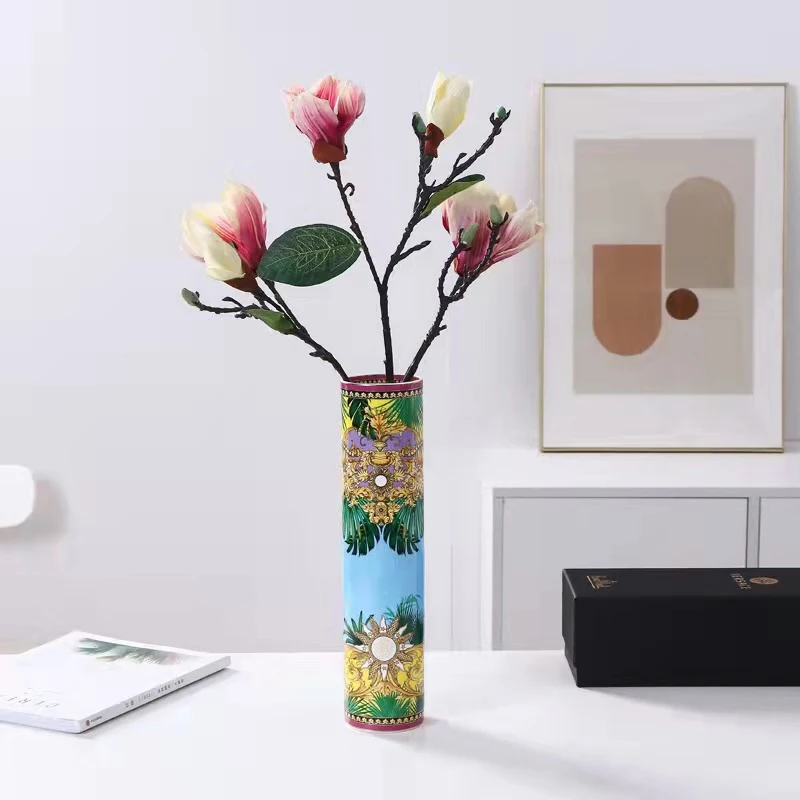 American Luxury Vase Spain Designer Ceramic Flower Vase Nordic Tall Vases Living Room Decoration Gift Ideas