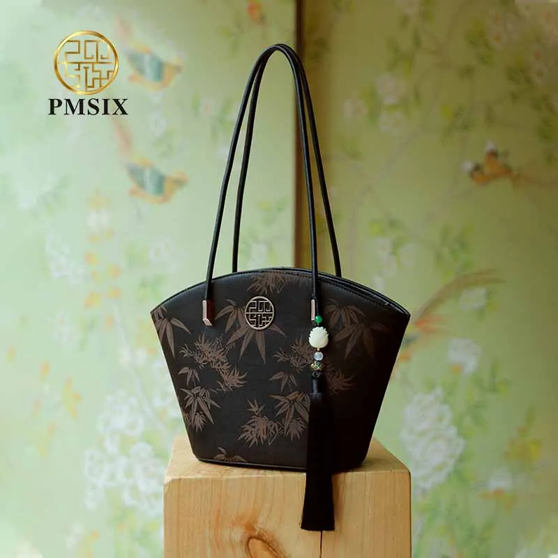 2023 Mulberry silk Tote bag female new Chinese style retro large capacity shoulder bag Designer Handbags luxurious ladies bags