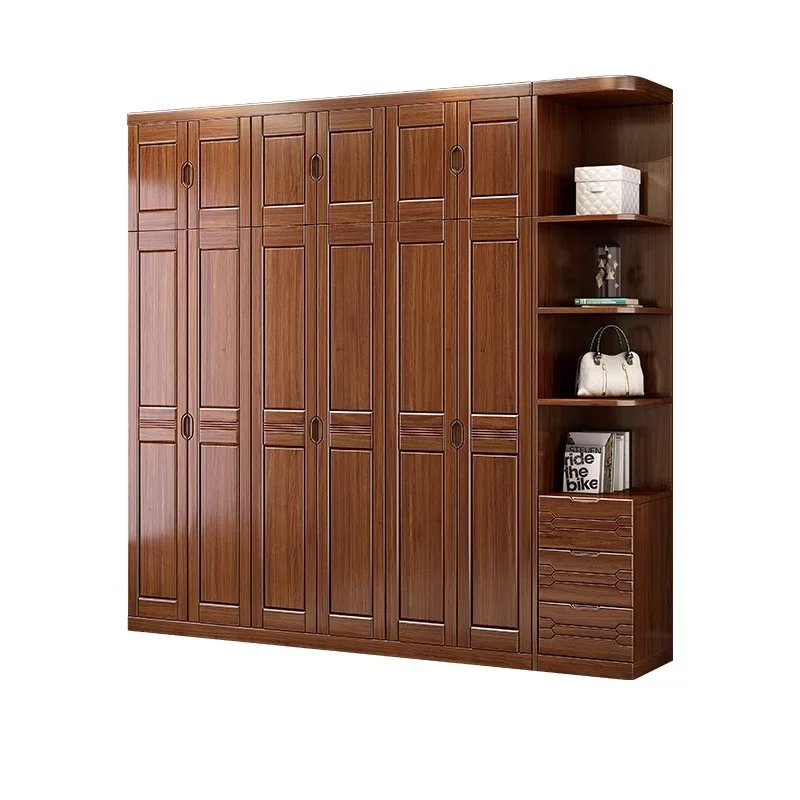 

Chinese walnut wardrobe modern simple bedroom home wardrobe
