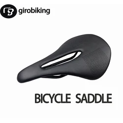 Girobros Ultralight Bicycle Saddle Cushion 3K Full Carbon Fiber Leather Bike Saddle Mountain Bike MTB Road Saddle 143mm 155 mm