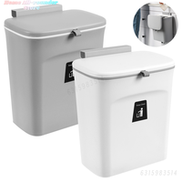9L  garbage bin Hanging trash can Household wall mounted kitchen waste bucket large capacity with lid, sanitary buck waste Bin