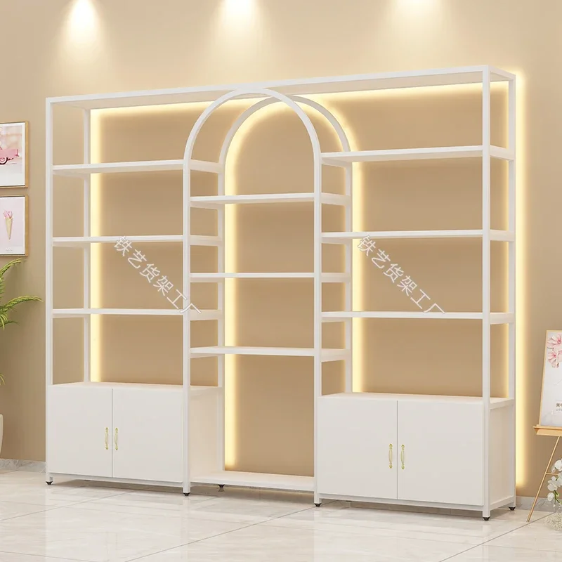 Beauty salon display cabinet, nail polish glue display stand, cosmetics with lights, multi-layer