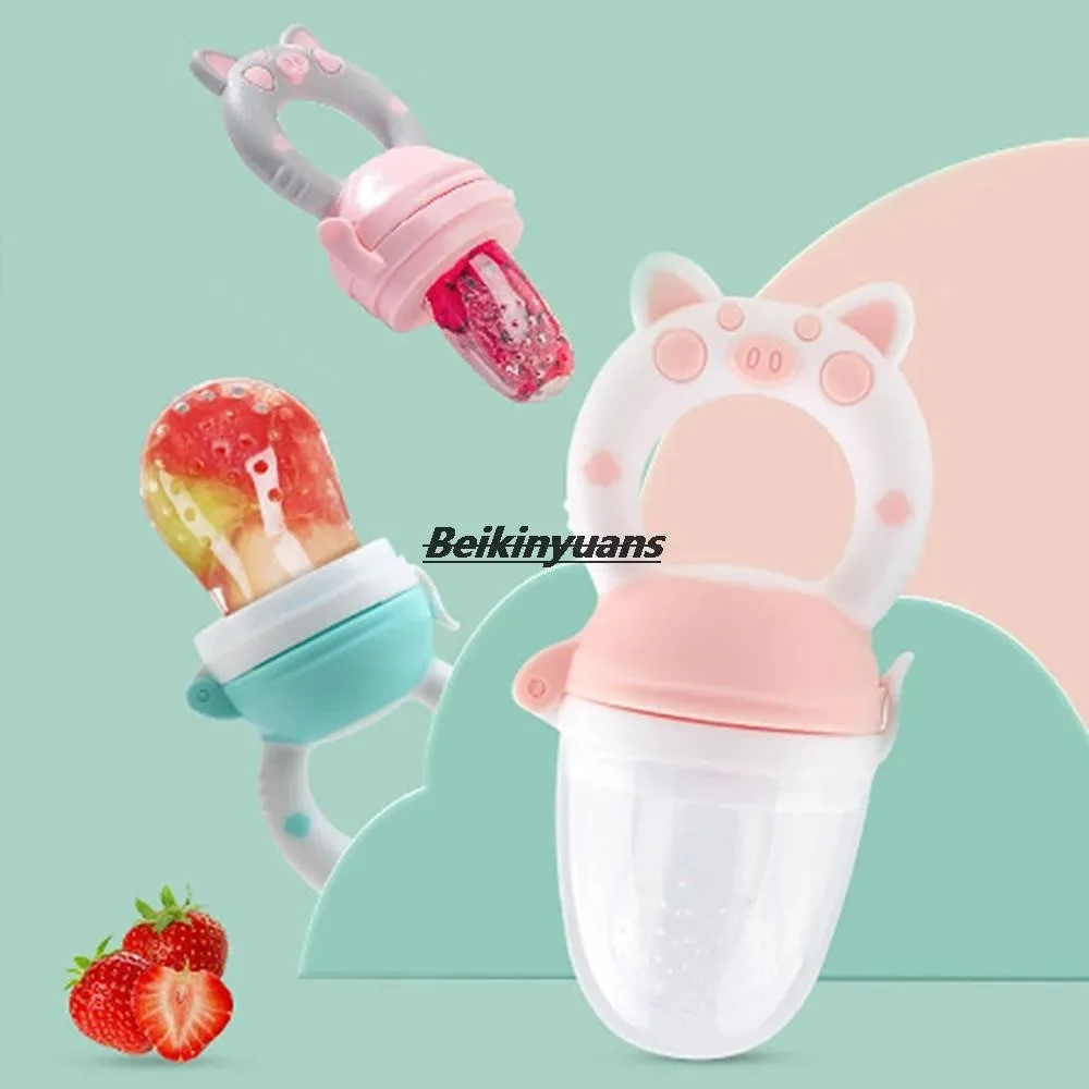 

Baby Pacifier Feeder Cartoon Animal Pig Infant Nipple Holder Newborn pacifier Tetine Silicona Chupetero Nipple bit Feed