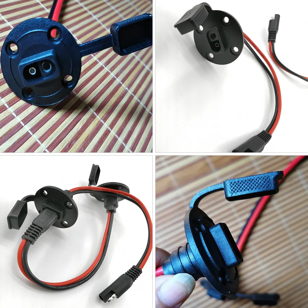 

4Sets Sae Socket Sidewall Port Connector Durable Mount Power Plug for Solar Panel Vehicles Sae Power Connector