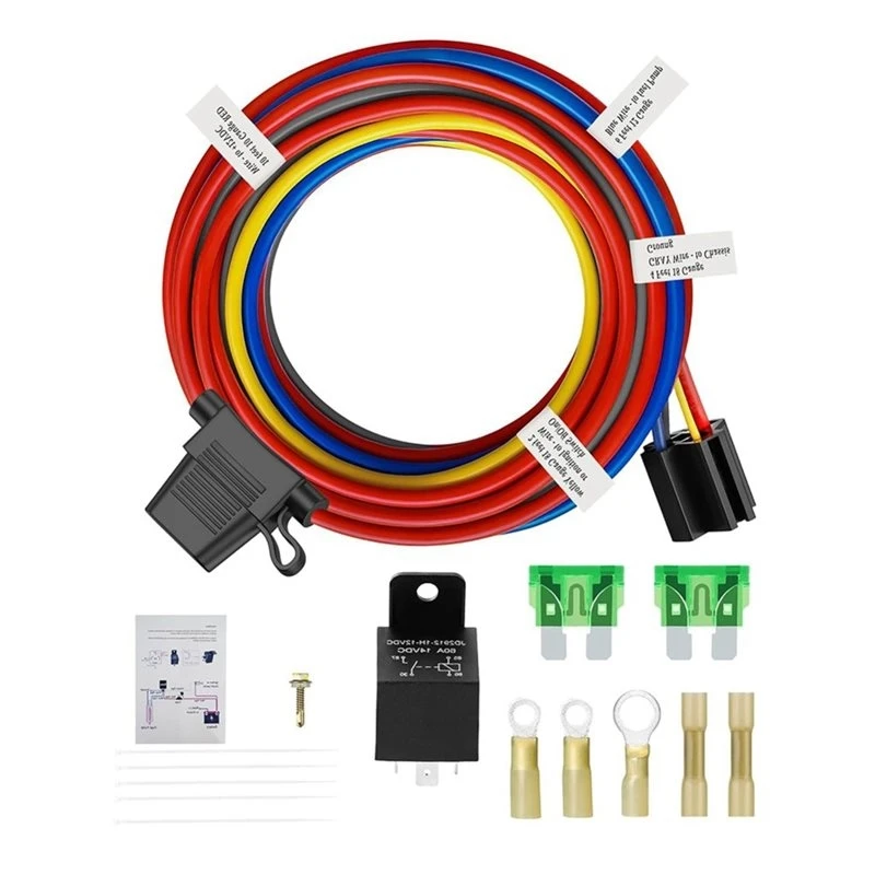 Fuel Pump Relay Wiring Harness Kit 12V Electric Fuel Pump Relay Bypass Switch Kit 60 Amp Waterproof Relay Kit