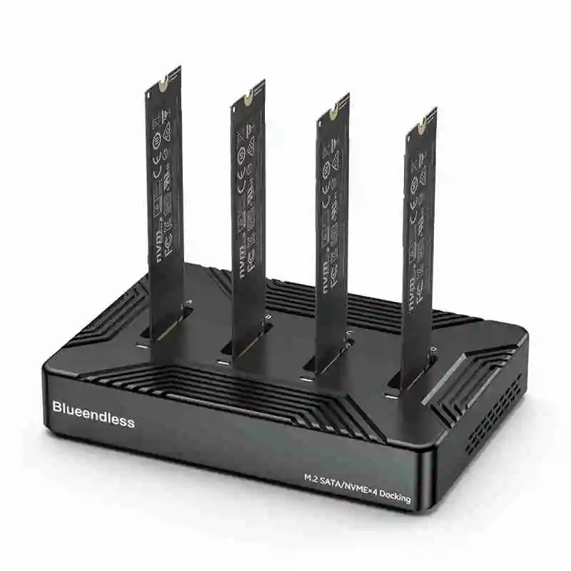 

4-Bay M.2 NVME PCIE SATA SSD Enclosure Adapter Docking Station Type-C to M.2 NVME NGFF Docking Station