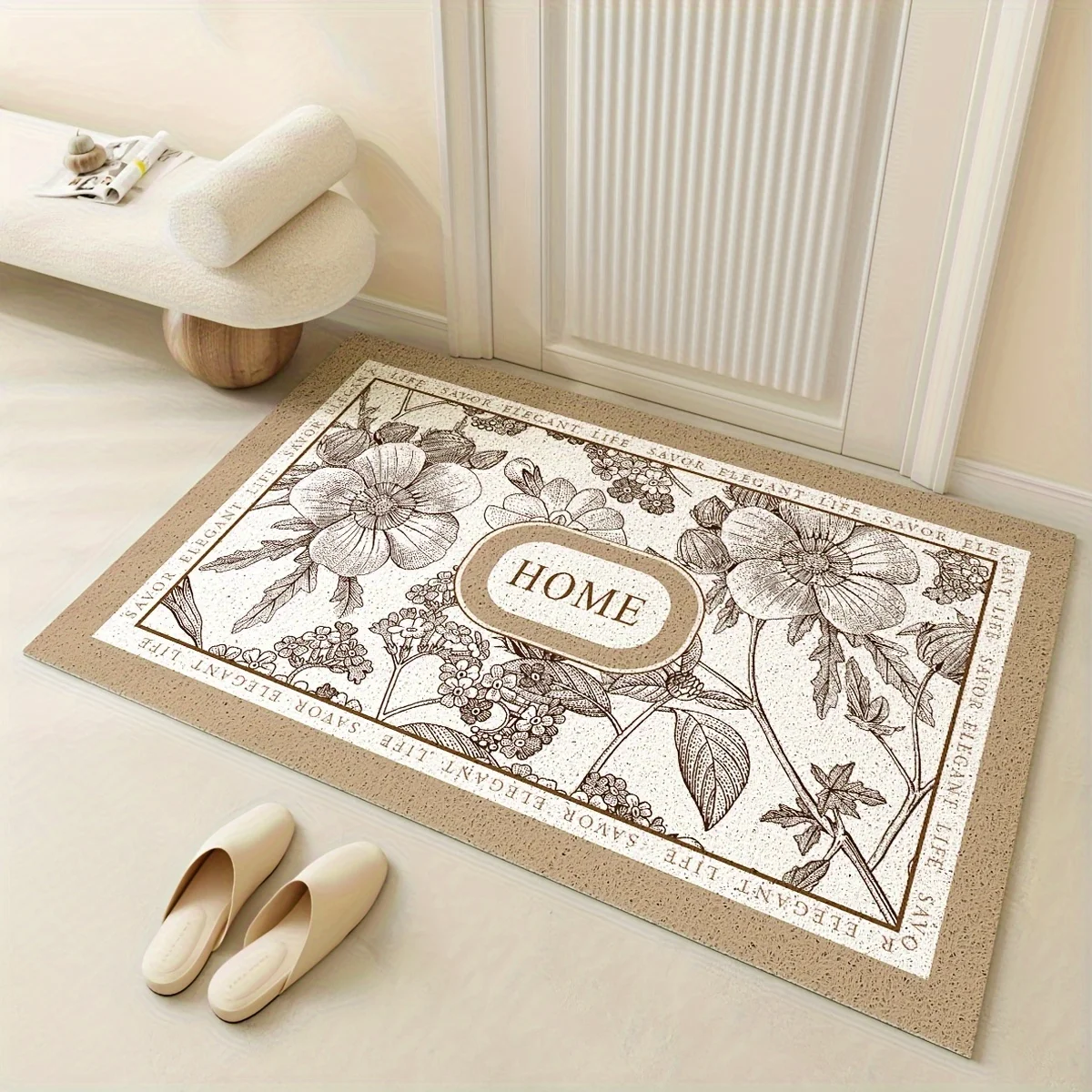1pc Door Mat， Indoor Outdoor Doormat Entryway Rug, Easy Floral Graphic Door Mats Indoor Front Door Rugs, Non Slip Low Profile Door Rug for Entry, Patio, Home Decor Spring Decor Christmas Decoration Christmas Gift