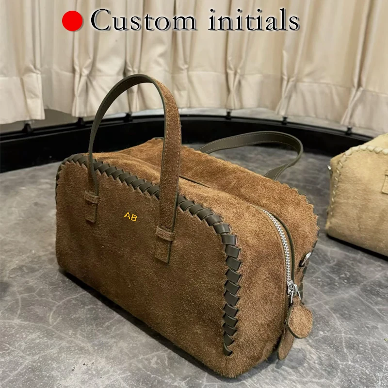 Custom Initials Natural Cowhide Box Bags For Women Luxury Designer Handbag And Purses 2025 New In Interlaced Woven Trim Shoulder