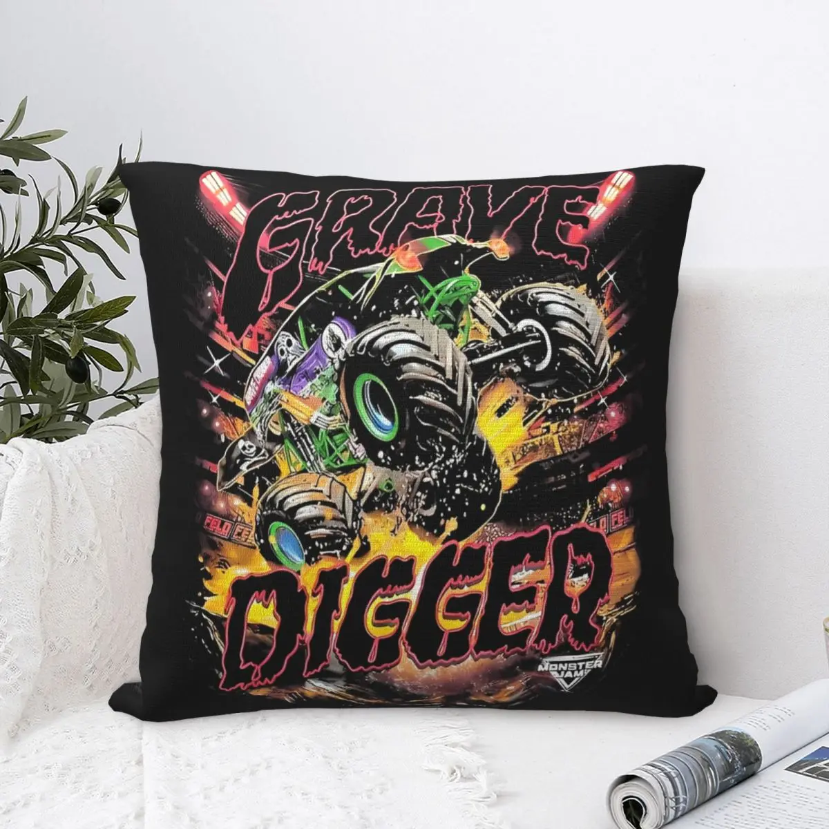 Модный домашний чехол Monster Jam Grave DiggerDecor, аксессуары для наволочек, квадратный чехол для подушки, разные размеры