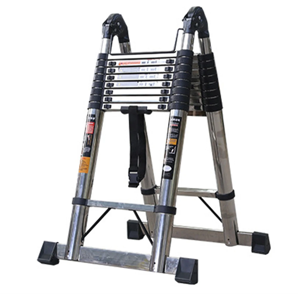 Adjustable Extension Step Ladder Herringbone A-Frame Telescopic Ladder Portable Multi-Purpose Home Use