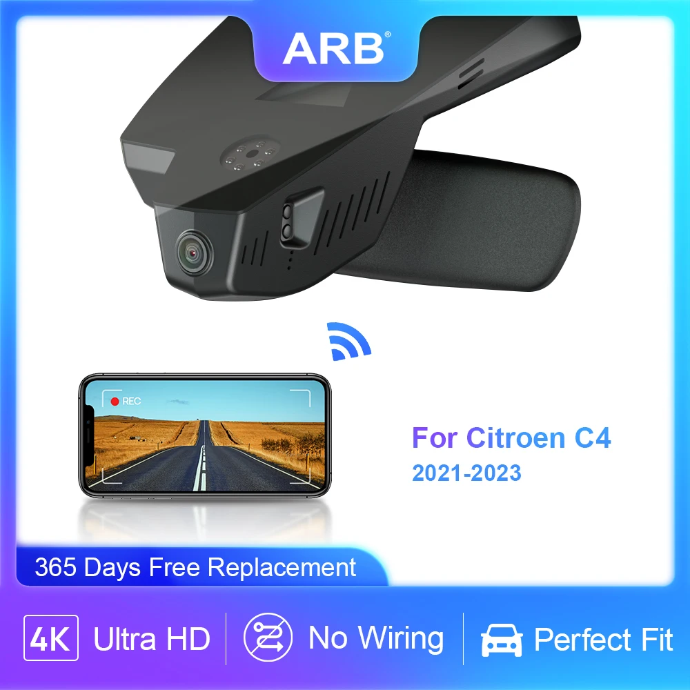 

For Citroen C4/ e-C4 MK3 MK III Generation 2023 2022 2021, Dashcam for Citroen, ARB OEM Style 2160P WIFI Wireless Dash Camera