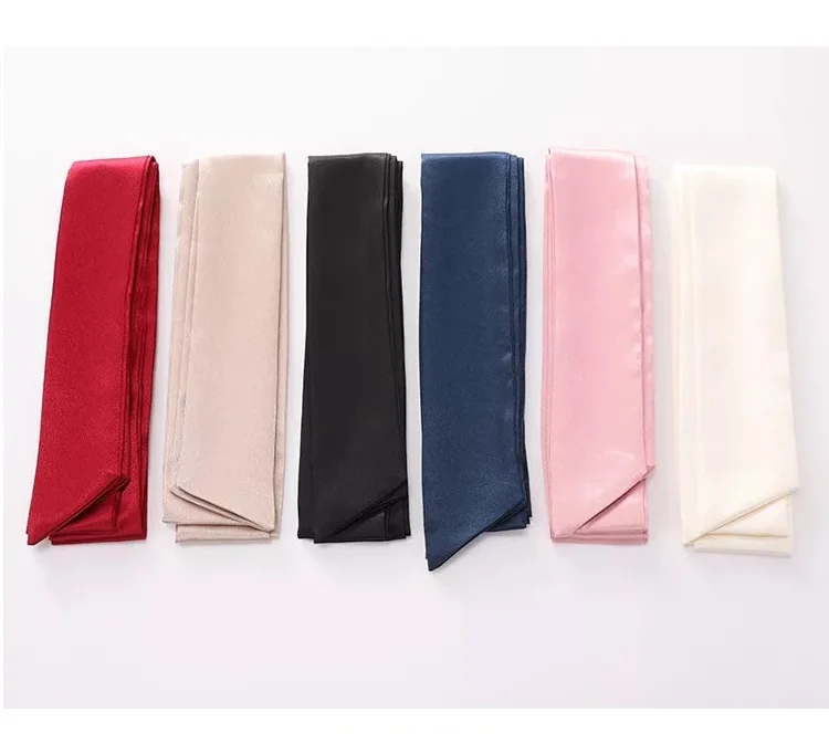 200cm Length Women Long Waistband Waist Fabric Belts Silk Scarf Solid Ribbon Neckties Neckerchief Knot Rope for Dresses Jeans