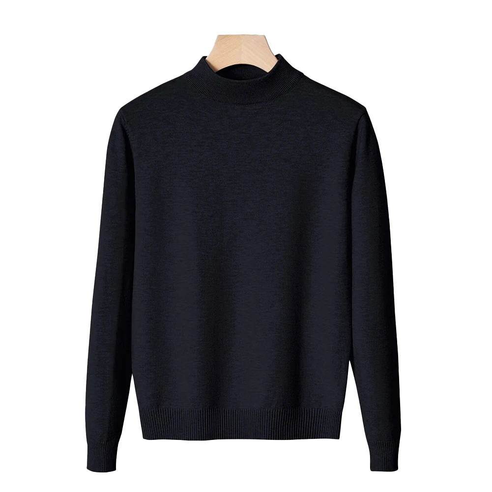 

Men Winter Semi-high Neck Slim Long Sleeve Sweater For Jumper Top Knitwear Pullovers Basic Pullover Sweatshirt Tops Clothing Men