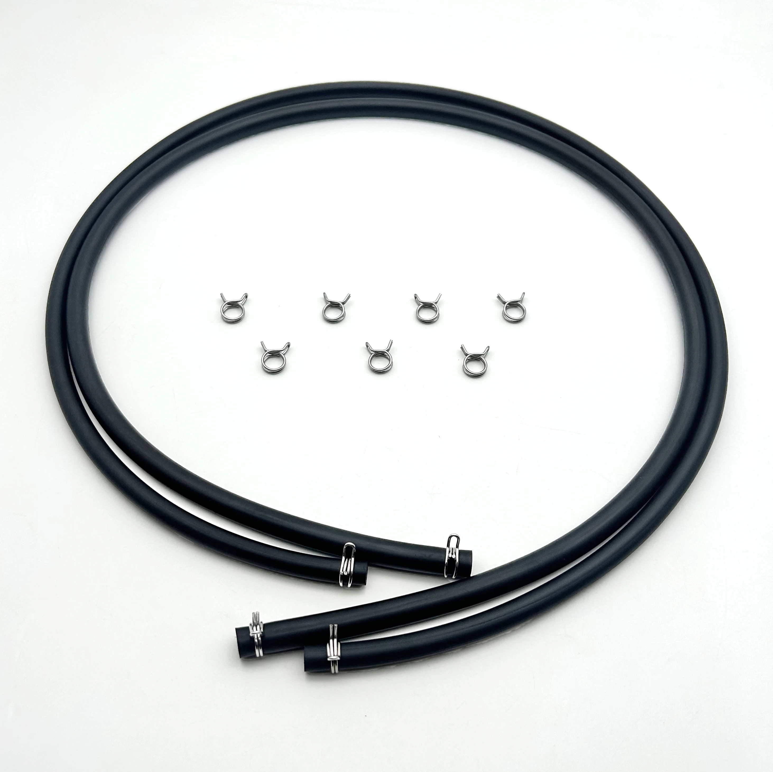 5*9/5*10mm NBR Nitrile Rubber Hose with Adjustable 304 Stainless Steel Hose Clamp, Strong Locking Force, Sealed and Leak Proof