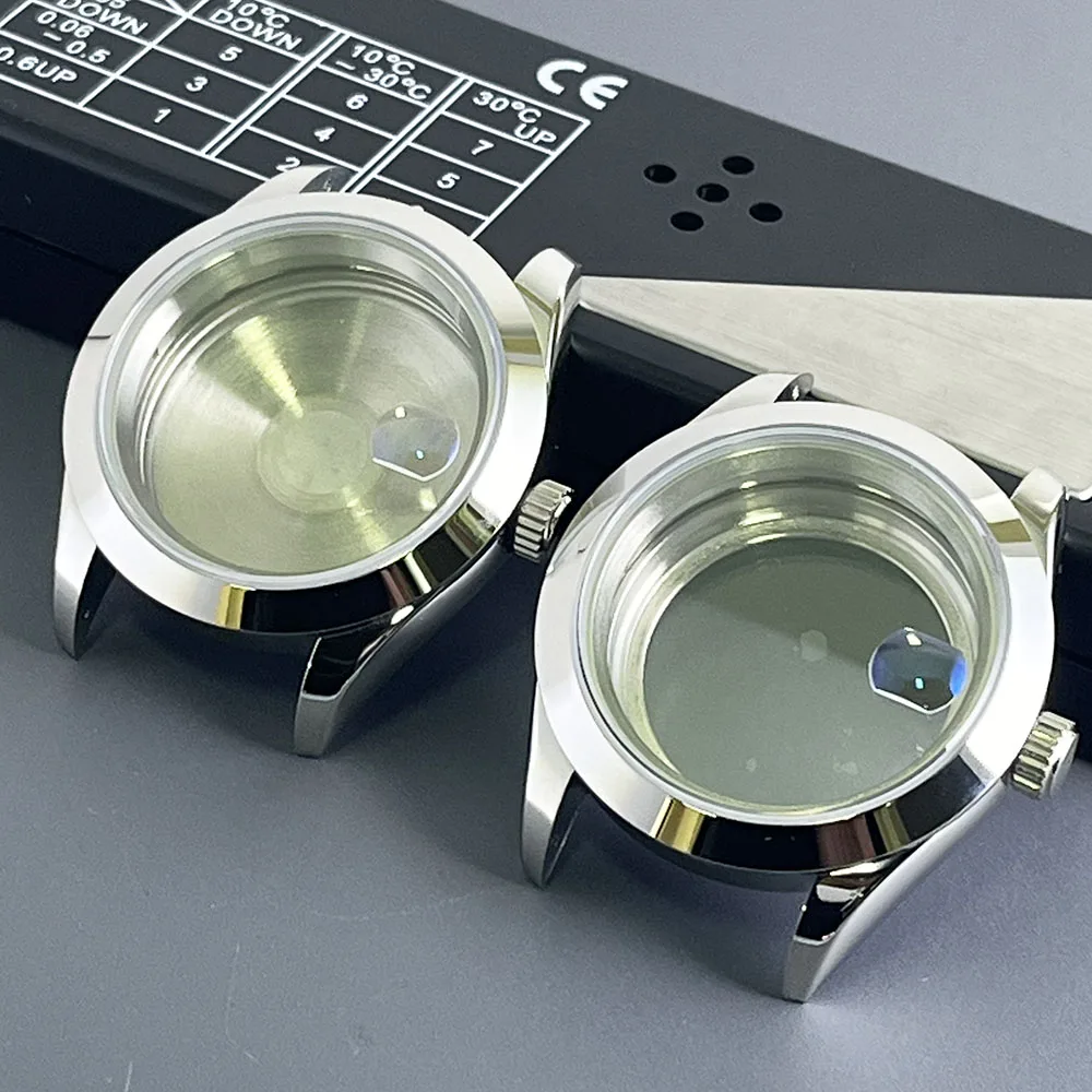 39 мм модный полированный корпус из нержавеющей стали, ремешок с сапфировым стеклом, подходит для nh35, механизм nh36, 28,5 мм, циферблат, аксессуары для часов