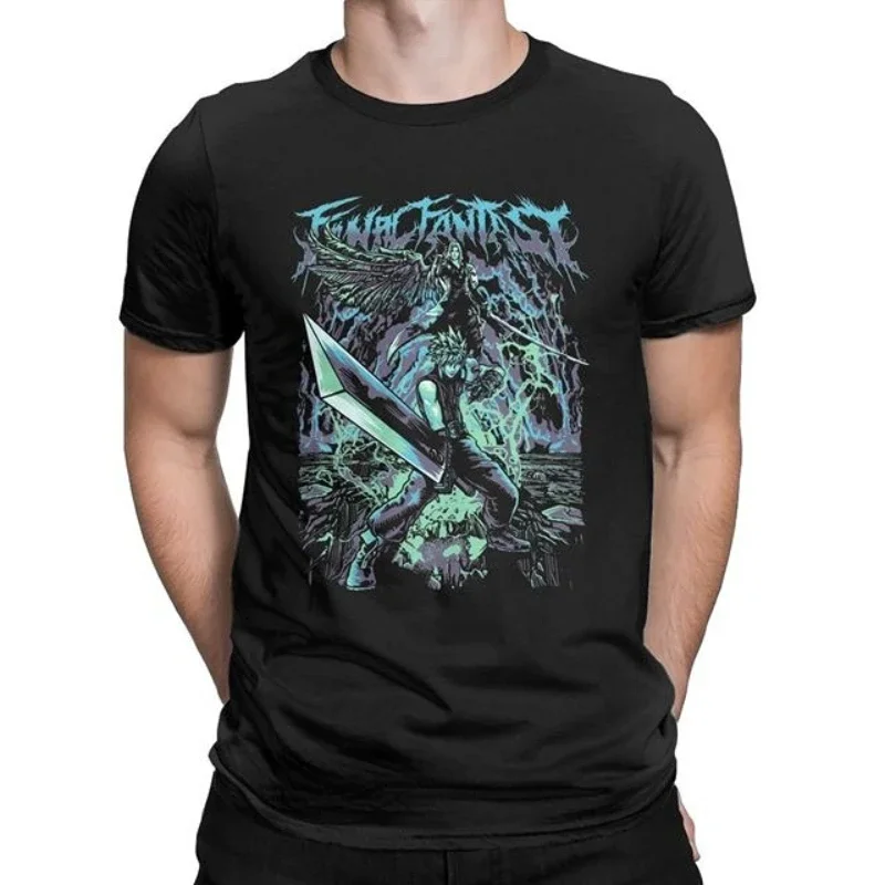 Shinra Electric Power Company Men Printed T-shirt Final Fantasy 7 Sephiroth Soldier Materia Tifa Video Game Chocobo Short Sleeve view 5