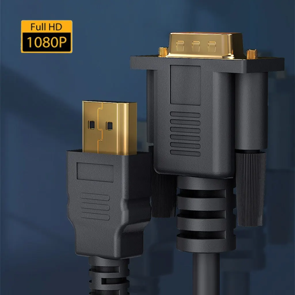 HDMI męski na VGA Male 1080P 60Hz Kabel kompatybilny z HDMI do VGA Adapter cyfrowy na analogowy do komputera Laptop