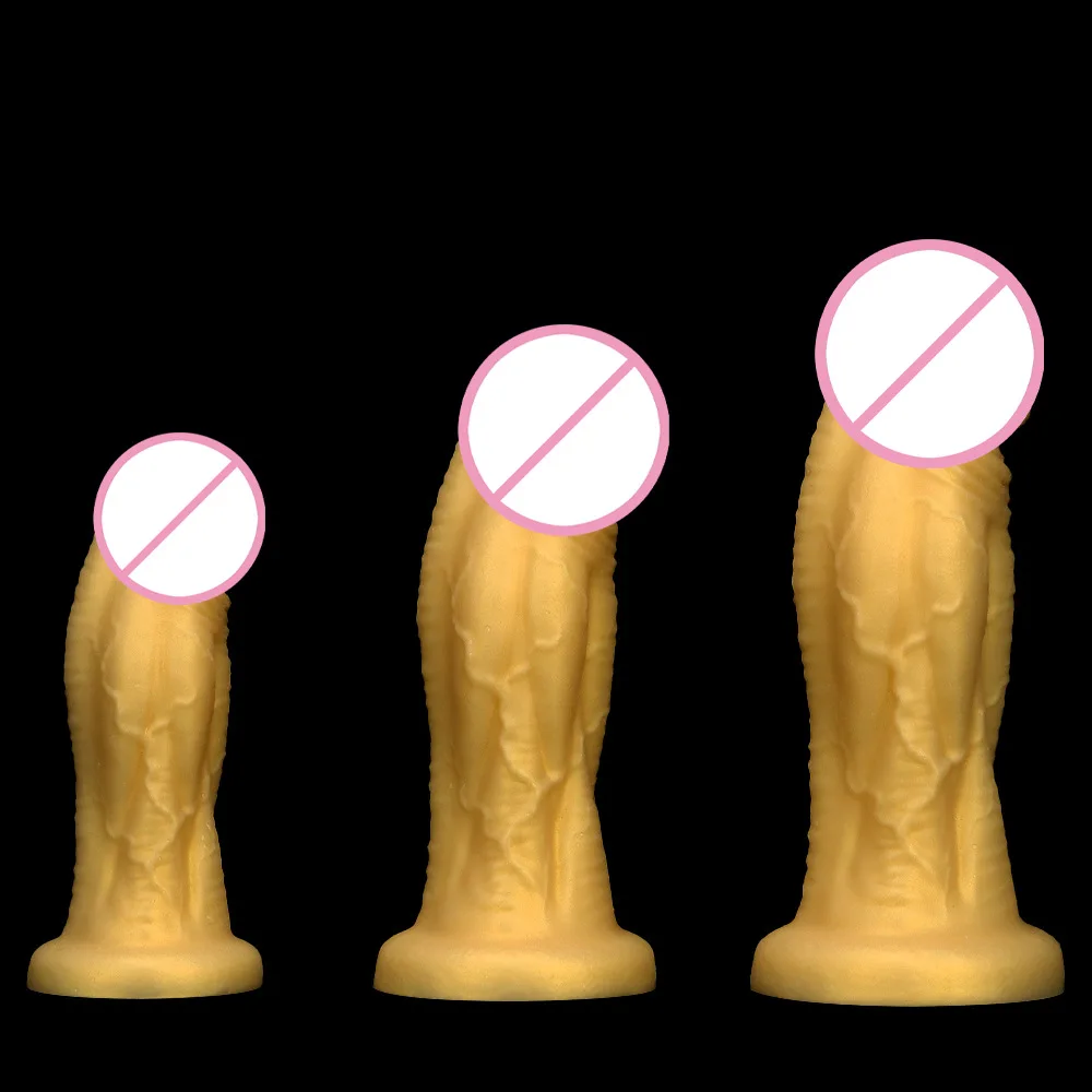 S/M/L سوبر كبير ضخم دسار السائل سيليكون تحفيز القضيب الذهبي لينة واقعية الوحش دسار للكبار لعبة الجنس الاستمناء