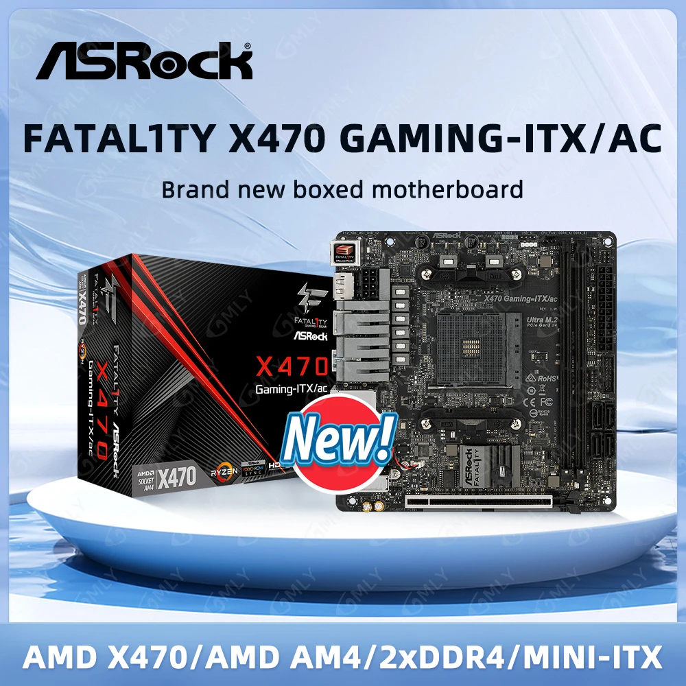 ASROCK Fatal1ty X470 Gaming-ITX/ac Mini-ITX Motherboard support Ryzen 55600 PRO 1200 4500 2400G 1600 5700 Socket AM4 DDR4 32GB