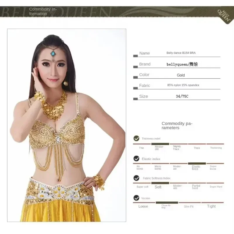 2024 New Tribal Glitter Rhinestone Belly Dance Beaded Bra Top For Carnival Cabaret Party