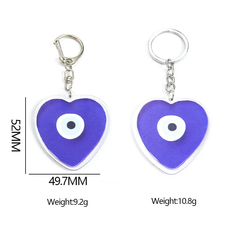 Turkish Blue Evil Eye Hamsa Hand Acrylic Keychain Mysterious Eyes Fatima Hand Keyring Bag Keys Pendant Men Women Jewelry Amulet