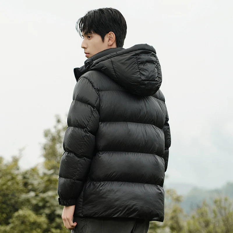 

Новая модная зимняя куртка-пуховик 2025 года с капюшоном для мужчин, свободного кроя, для пар, из полиэфирного волокна, с наполнителем из белого утиного пуха