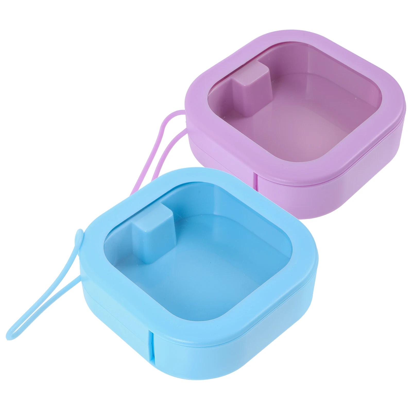 

2Pcs Portable Travel Storage Blue Purple Cases ganizer for Travel Jewelry Box Women Hair Jewelry Holder Accessories